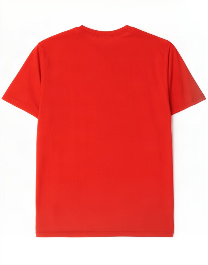 T-shirt grafica Nike Dri Fit da uomo, top in poliestere rosso medio