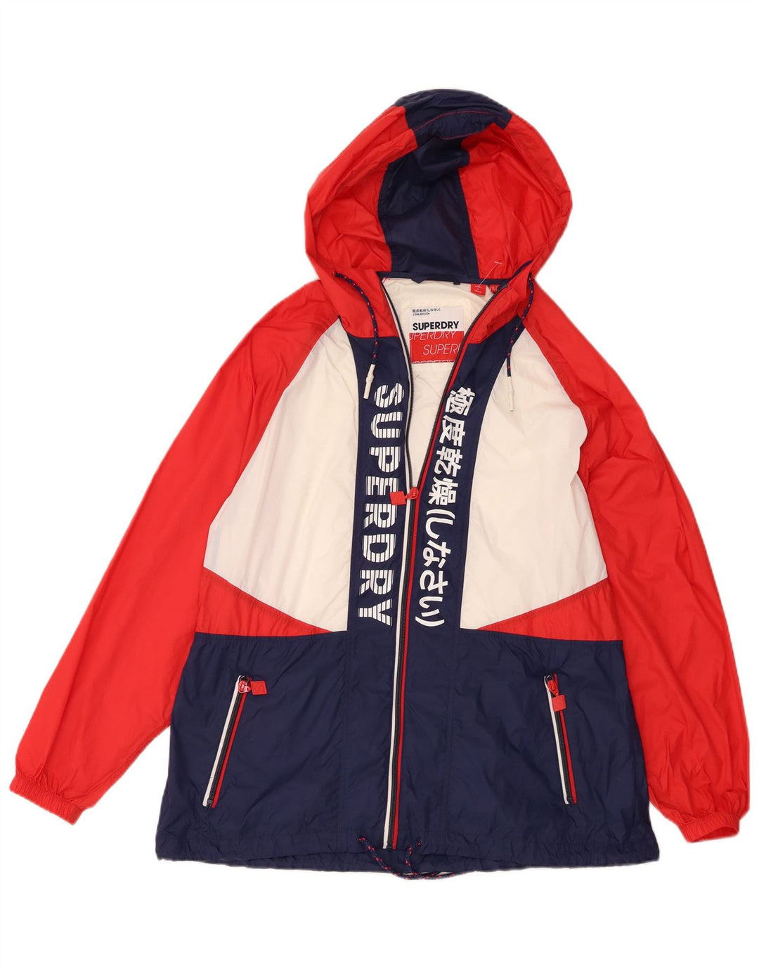 Giacca antipioggia grafica oversize da donna Superdry UK 10 piccola multicolore