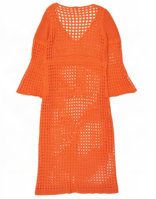 Abito maglione oversize all'uncinetto da donna Zara UK 16 Large Arancione