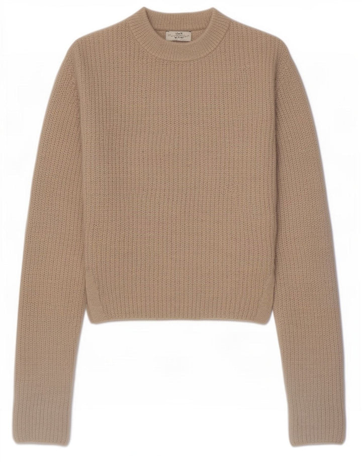 Maglione corto con collo alto da donna Zara UK 12 Poliestere beige medio