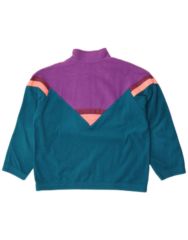 Brugi Maglione in pile da uomo con zip sul collo XL Blu Colourblock Sports
