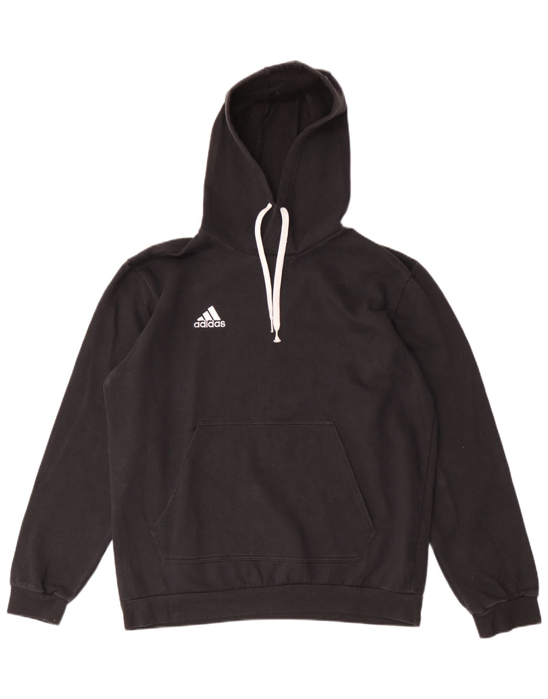 Felpa con cappuccio da uomo Adidas Large in cotone nero