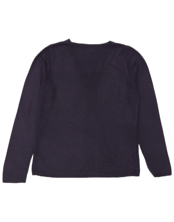 Maglione maglione con scollo a V da donna Marks & Spencer UK 12 medio blu navy
