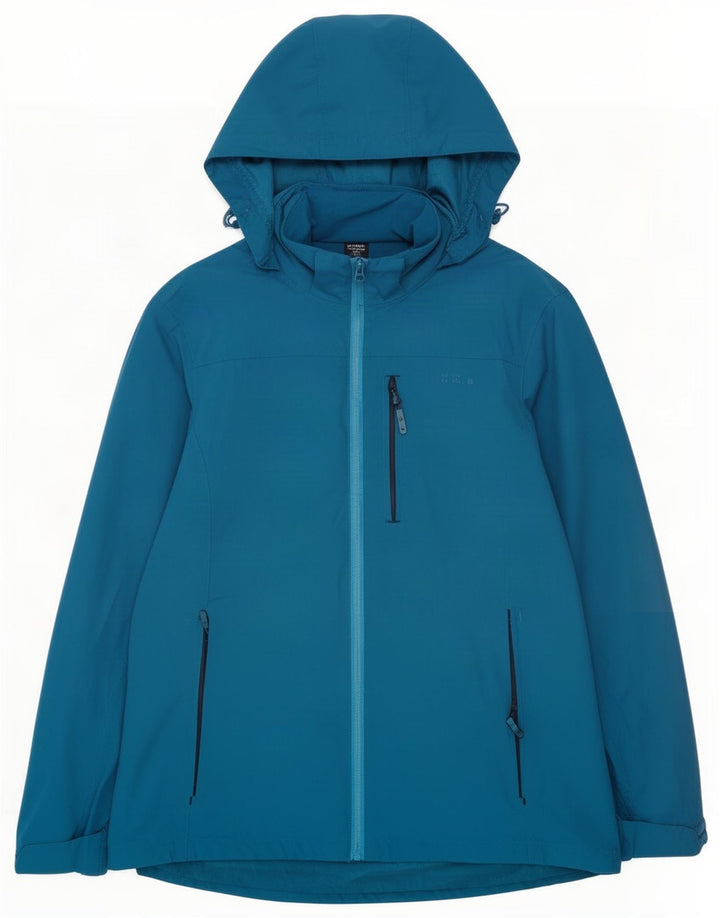 Giacca antipioggia con cappuccio da donna Mountain Warehouse UK 16 Large Blu in poliestere