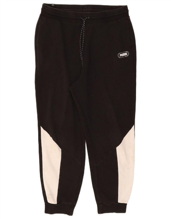 PUMA Mens Tracksuit Trousers Joggers XL  Black Colourblock