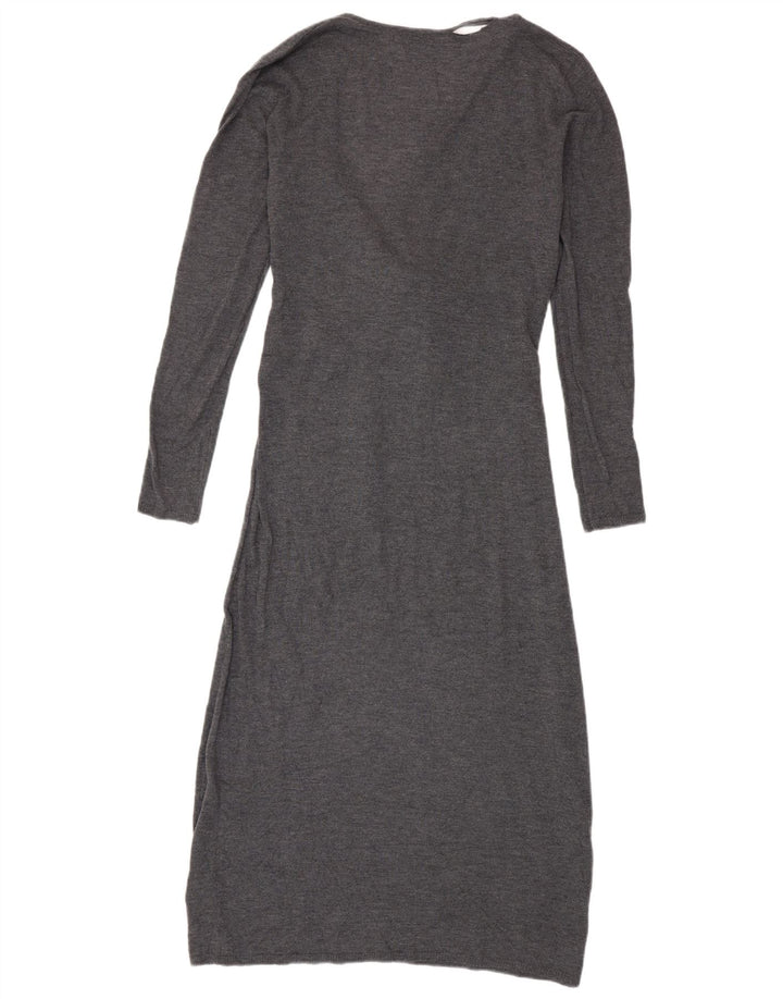 Abito maglione a maniche lunghe da donna Zara UK 10 piccolo poliestere grigio