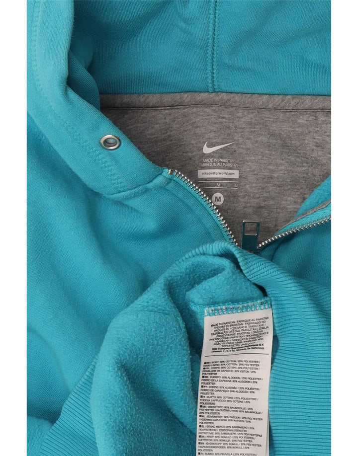 Felpa con cappuccio e zip da donna Nike UK 12 cotone blu medio