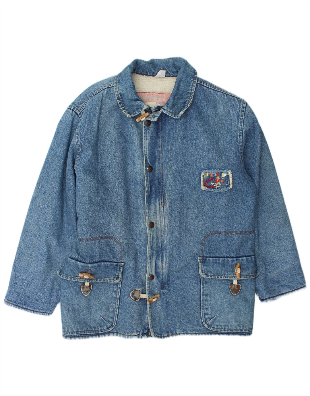 Giacca Casucci da ragazzo in denim grafico Sherpa 15-16 anni Blu