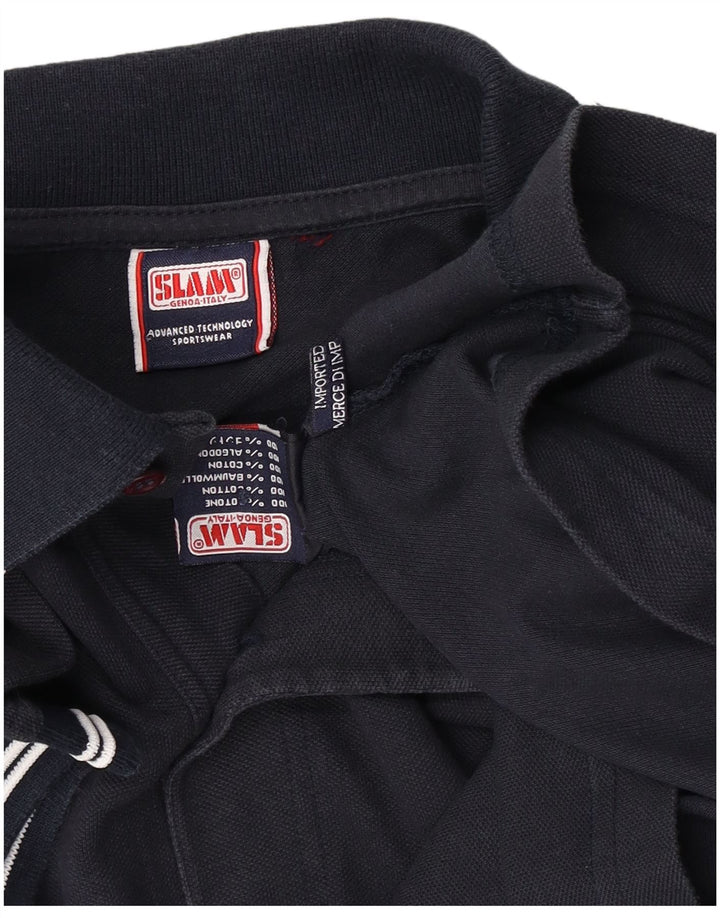 Polo da uomo Slam grande in cotone blu navy