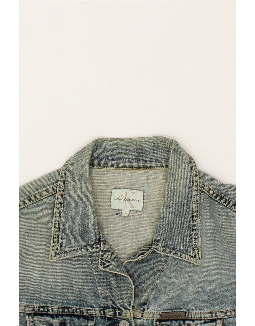CALVIN KLEIN JEANS Womens Denim Jacket UK 16 Large Blue Cotton Vintage Calvin Klein Jeans and Second-Hand Calvin Klein Jeans from Messina Hembry 