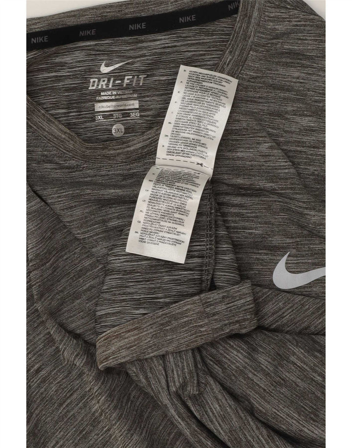 T-shirt da uomo Nike Dri Fit Top 3XL poliestere chiazzato grigio