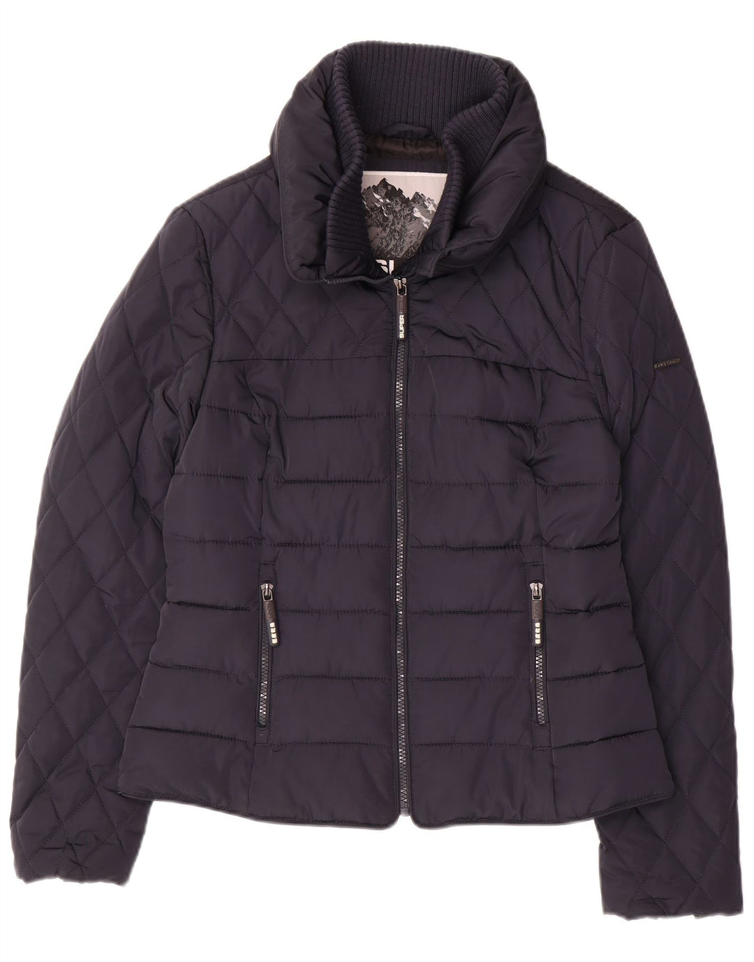 Giacca imbottita da donna Superdry UK 14 poliestere medio blu navy