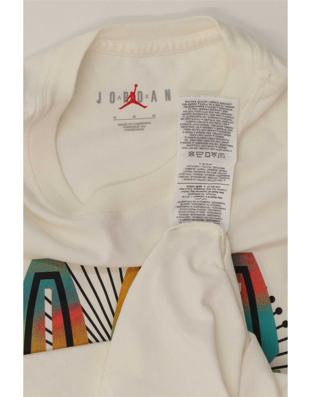 T-shirt grafica da uomo Jordan Top in cotone bianco medio