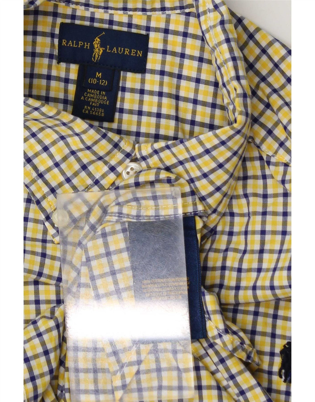 Camicia Ralph Lauren per ragazzi 10-11 anni in cotone a quadri giallo medio