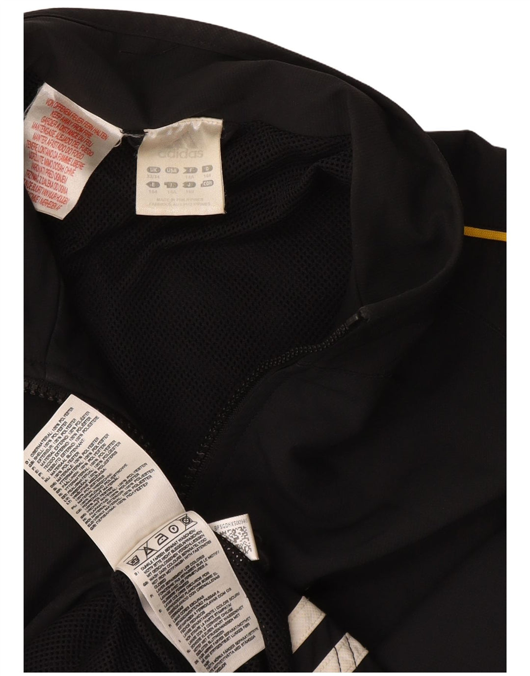 Giacca top della tuta da ragazzo ADIDAS 13-14 anni in poliestere nero