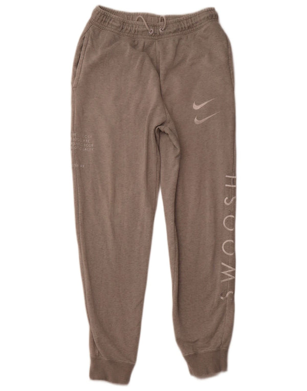 NIKE Pantaloni da tuta con grafica da donna Joggers UK 10 Small Grigio Cotone