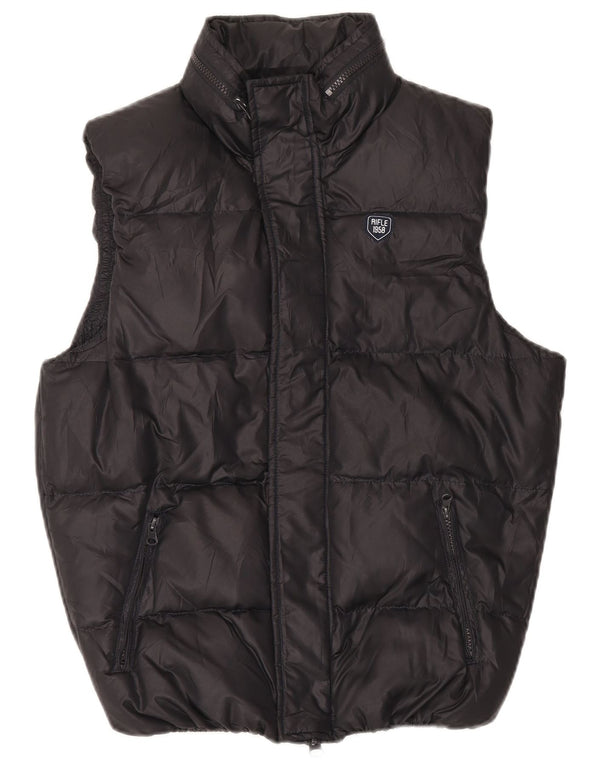 Gilet imbottito con cappuccio da uomo Rifle UK 36 piccolo poliestere nero