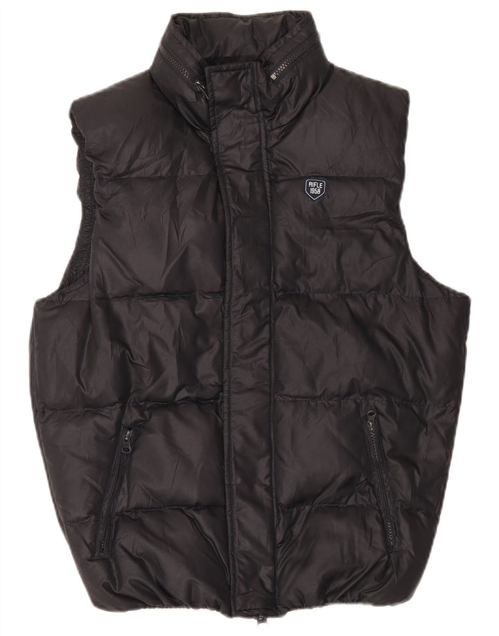 Gilet imbottito con cappuccio da uomo Rifle UK 36 piccolo poliestere nero