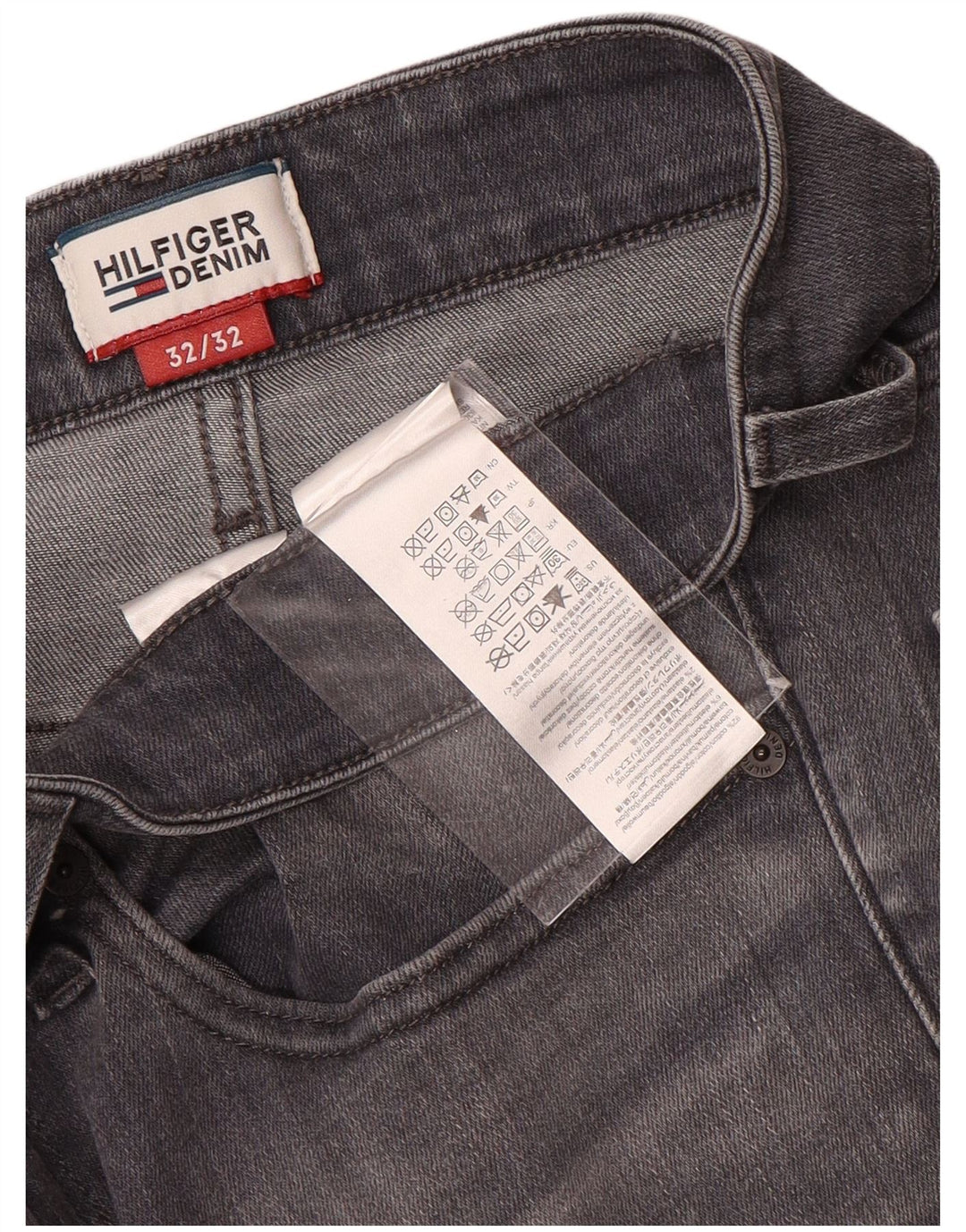 TOMMY HILFIGER Jeans slim da uomo W32 L32 cotone grigio