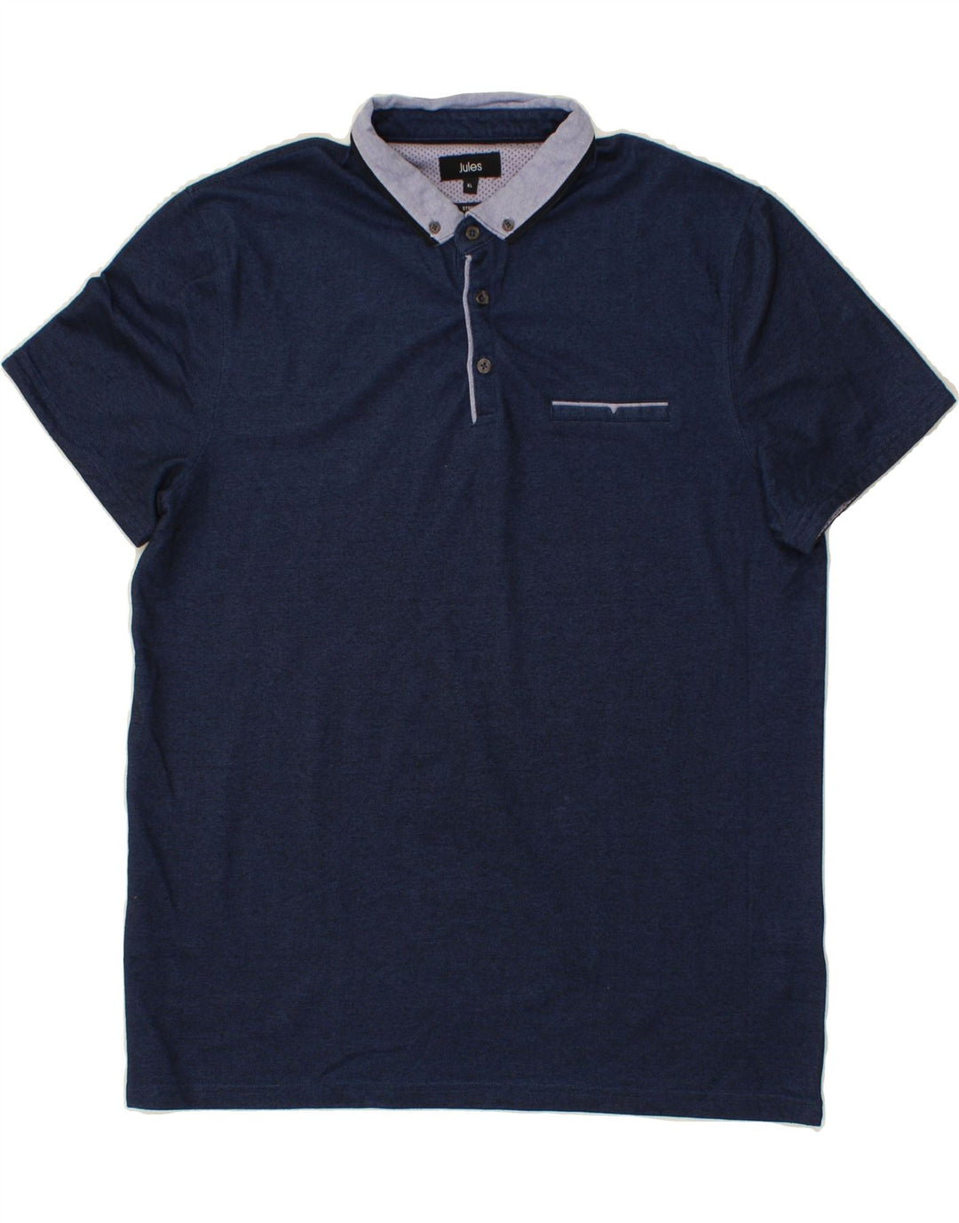 JULES Mens Polo Shirt XL Navy Blue Cotton Vintage Jules and Second-Hand Jules from Messina Hembry 