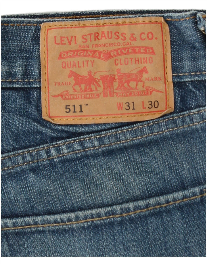 Levi's Uomo 511 Slim Jeans W31 L27 Blu Cotone