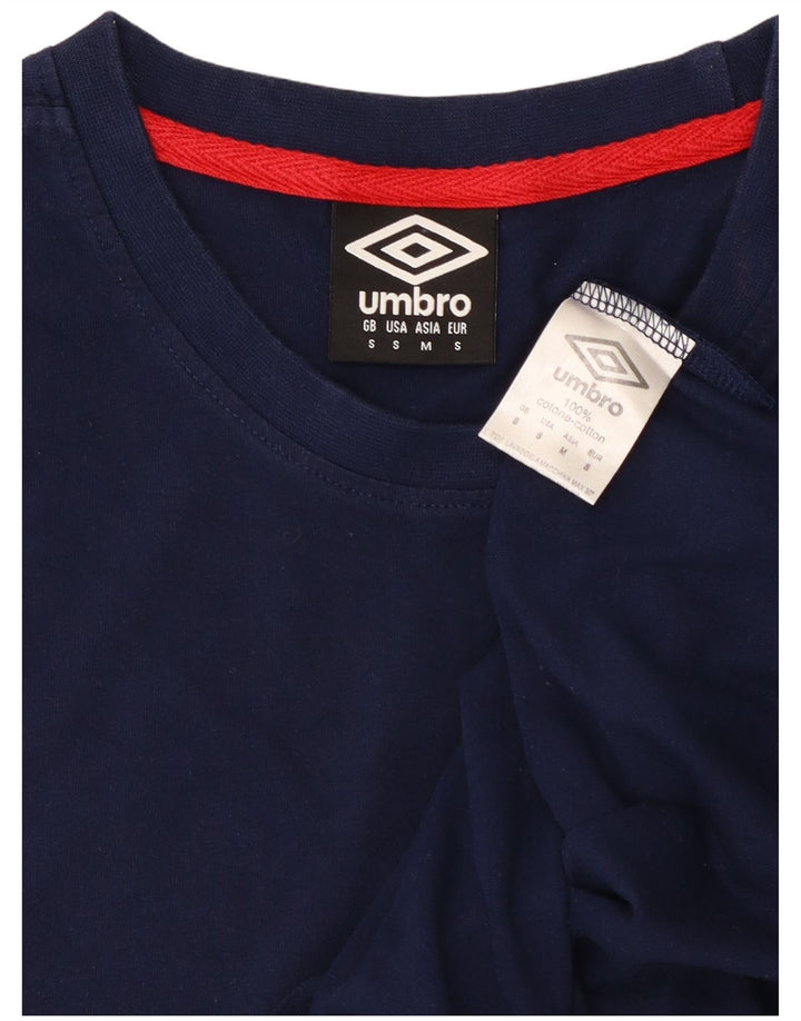 T-shirt da uomo Umbro Top Small in cotone blu navy