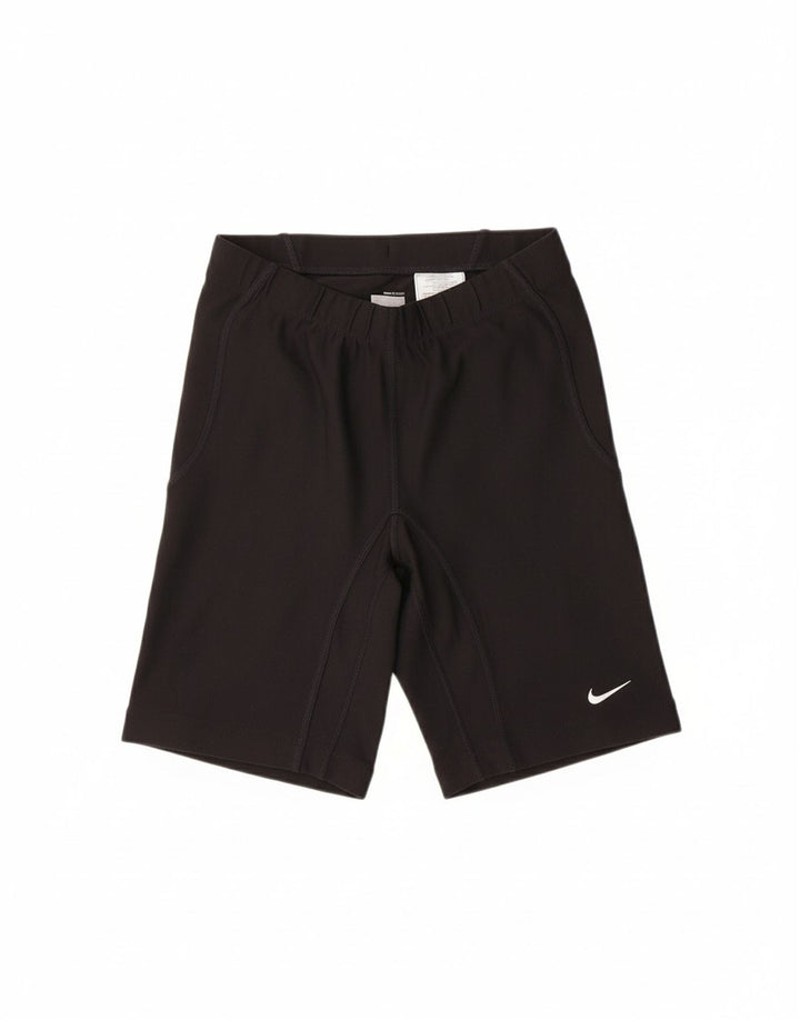NIKE Womens Bermuda Sport Shorts UK 10 Small  Black Polyester
