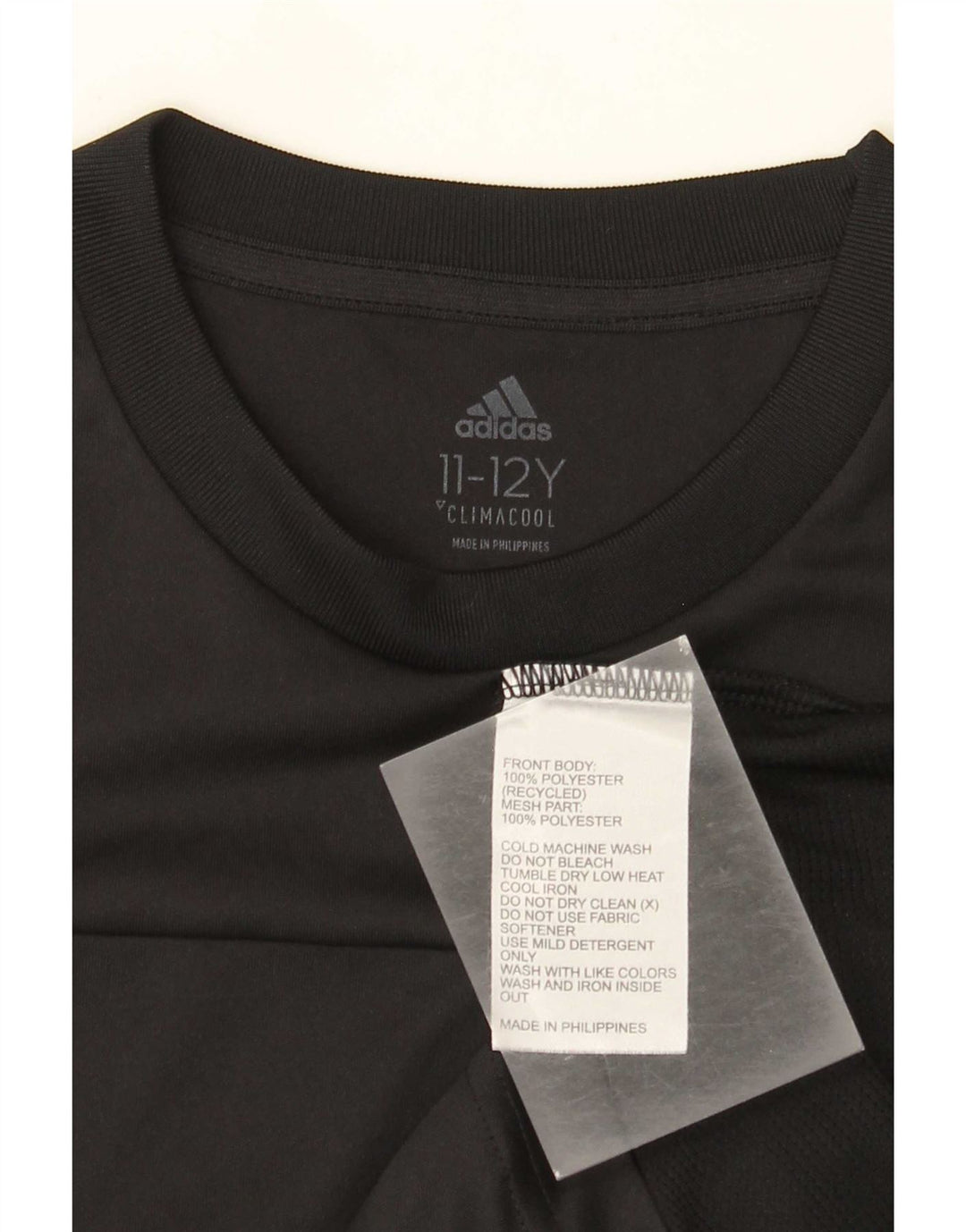 T-shirt grafica Adidas da ragazzo Climacool 11-12 anni in poliestere nero