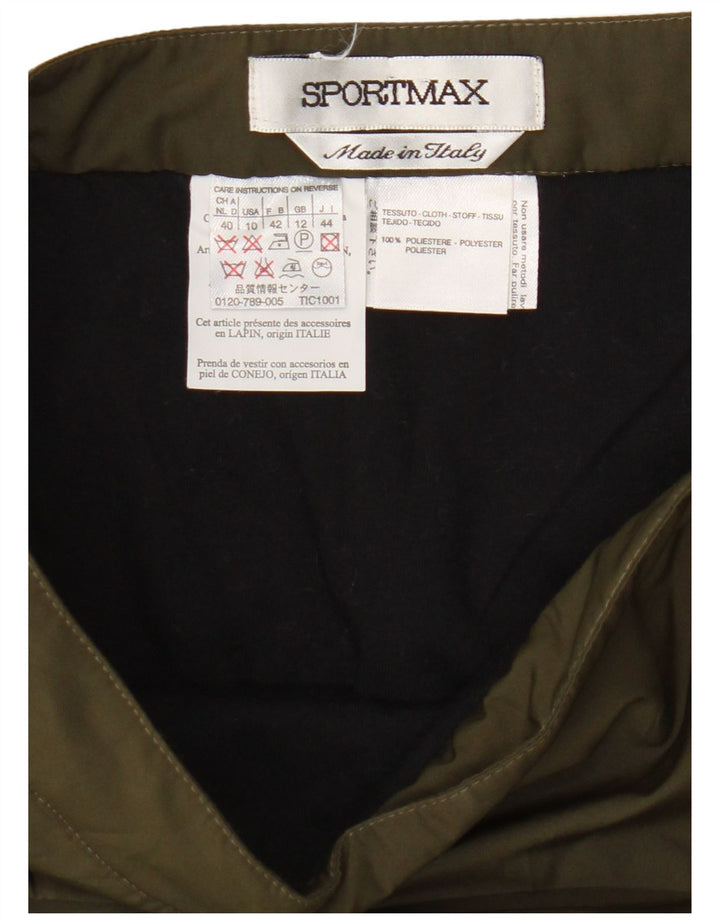Gonna longuette da donna Sportmax UK 12 media W30 poliestere verde