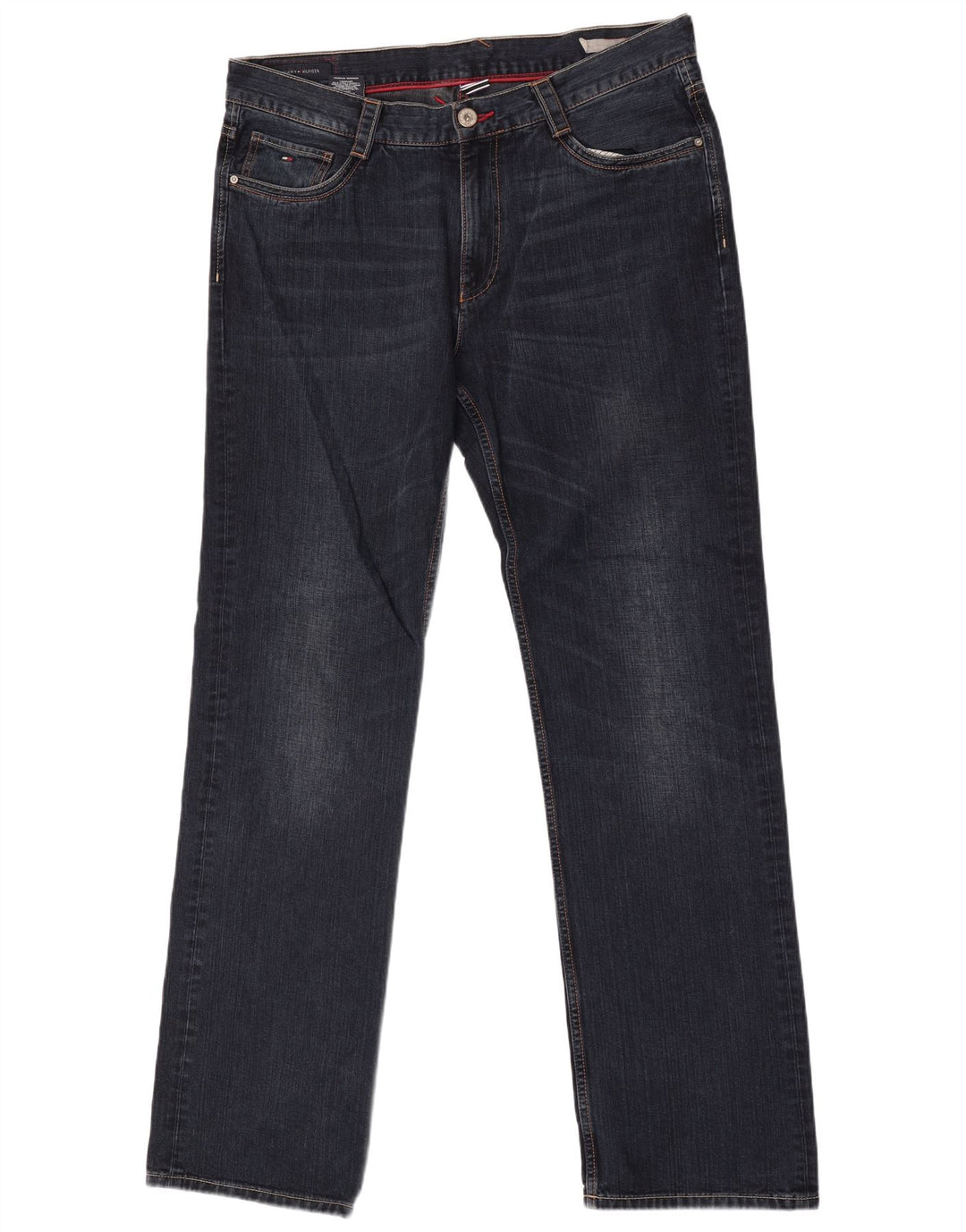 Jeans dritti da uomo Tommy Hilfiger W38 L36 cotone blu navy