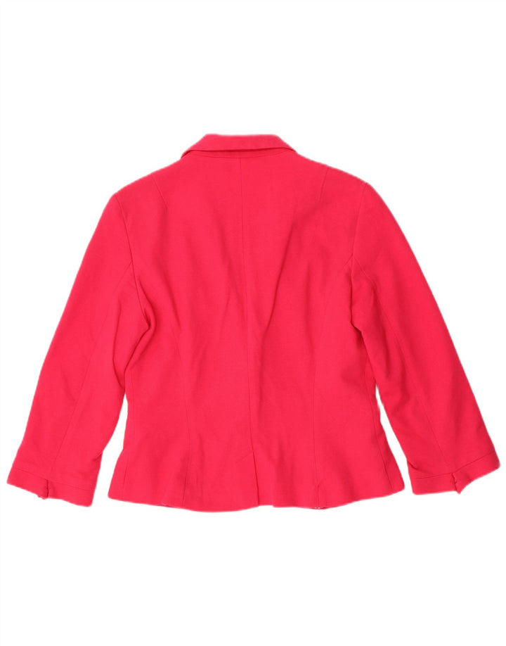 Giacca blazer corta a 1 bottone da donna Zara UK 14 grande cotone rosa