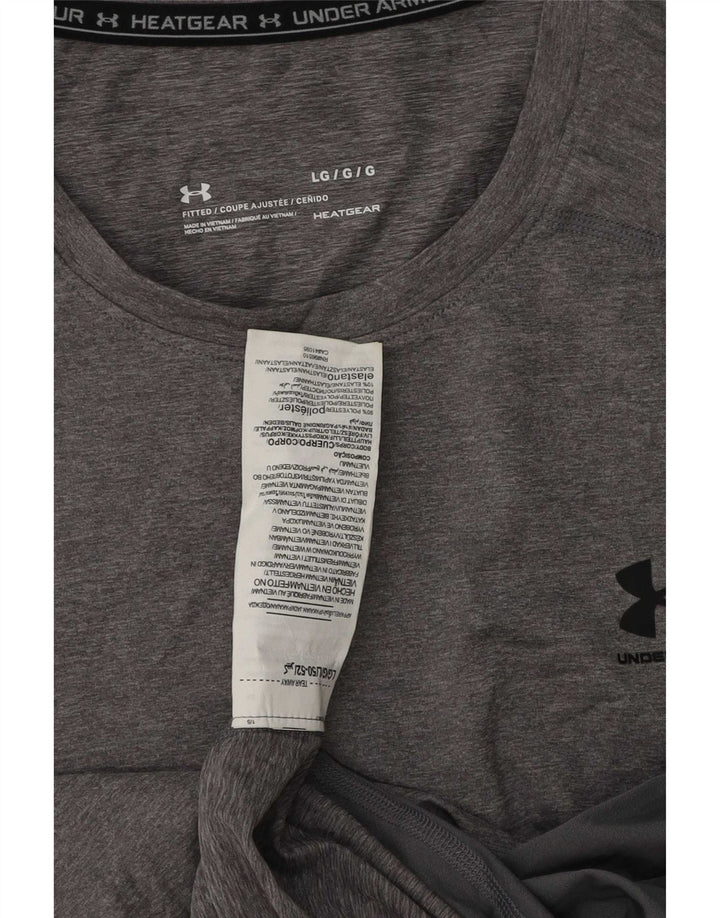 Maglietta Under Armour da uomo Heat Gear Top grande in poliestere grigio