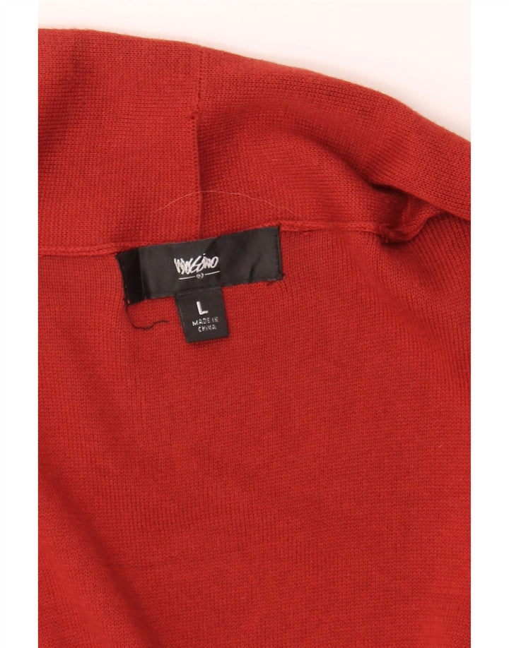 MOSSIMO Womens Short Sleeve Cardigan Sweater UK 16 Large Red Cotton Vintage Mossimo and Second-Hand Mossimo from Messina Hembry 