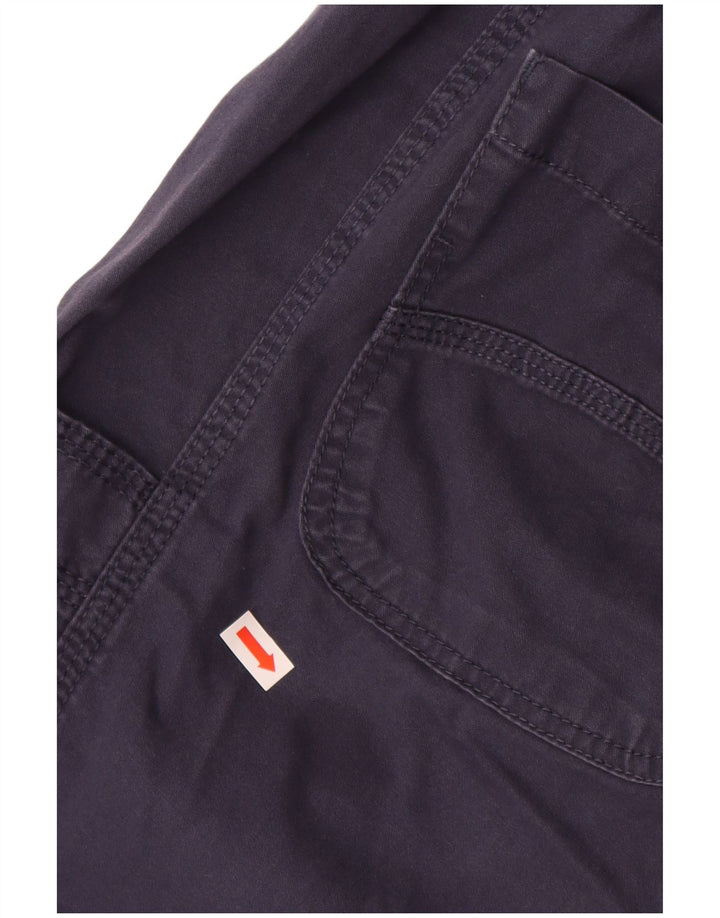 WEIRD FISH Pantaloni Capri da donna UK 14 Large W34 Cotone blu navy