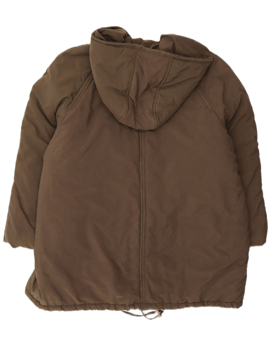 Max & Co. Cappotto imbottito oversize con cappuccio da donna UK 16 Large Marrone Poliestere