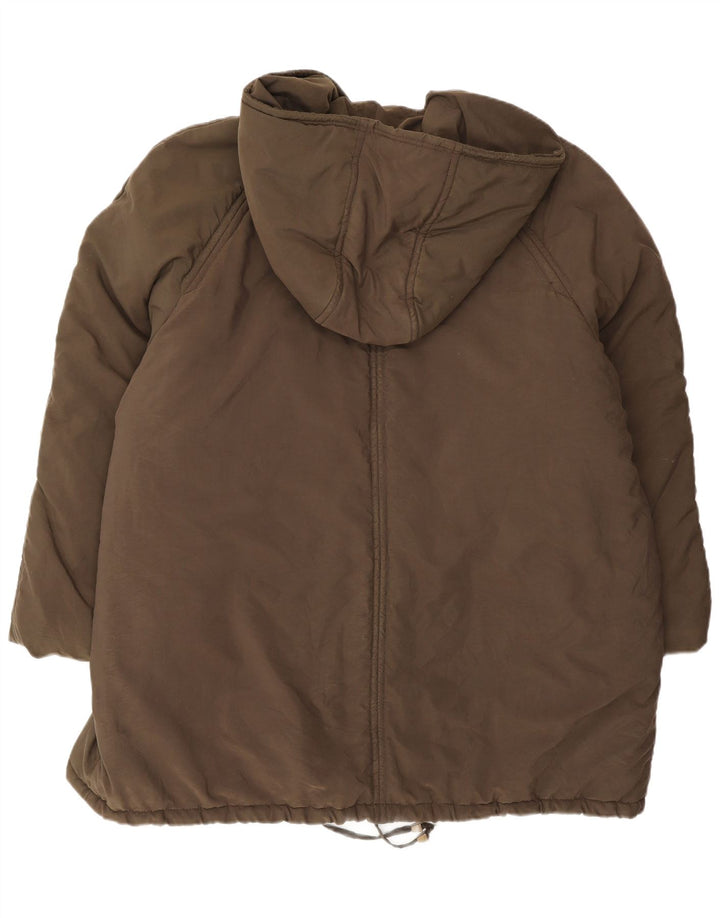 Max & Co. Cappotto imbottito oversize con cappuccio da donna UK 16 Large Marrone Poliestere