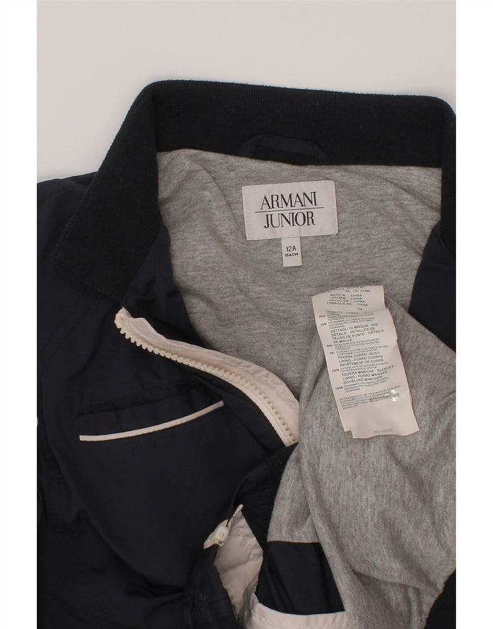 Giubbotto bomber da ragazzo Armani Jeans 11-12 anni in poliestere blu navy