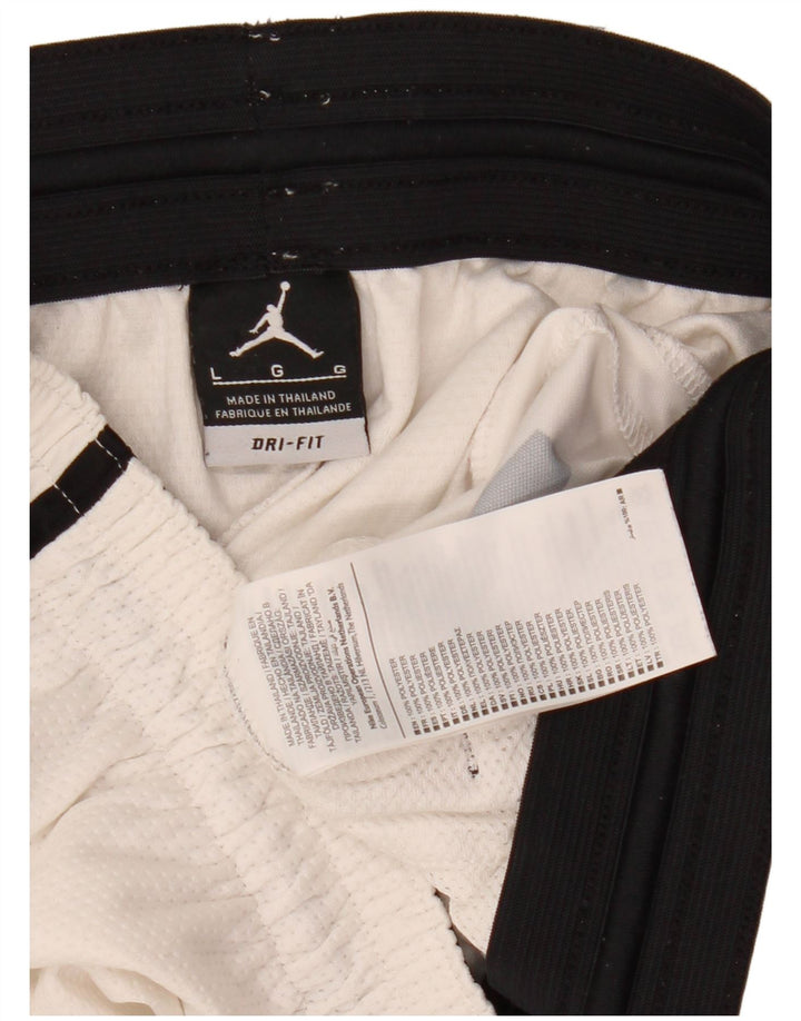 Pantaloncini sportivi Jordan Dri Fit Graphic da uomo, grandi, in poliestere bianco