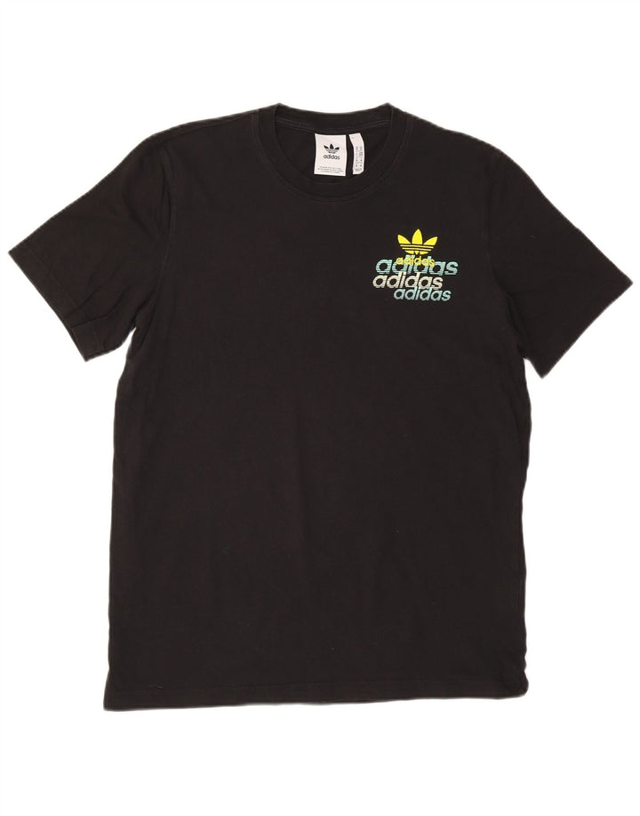 T-shirt grafica da uomo ADIDAS Top in cotone nero medio