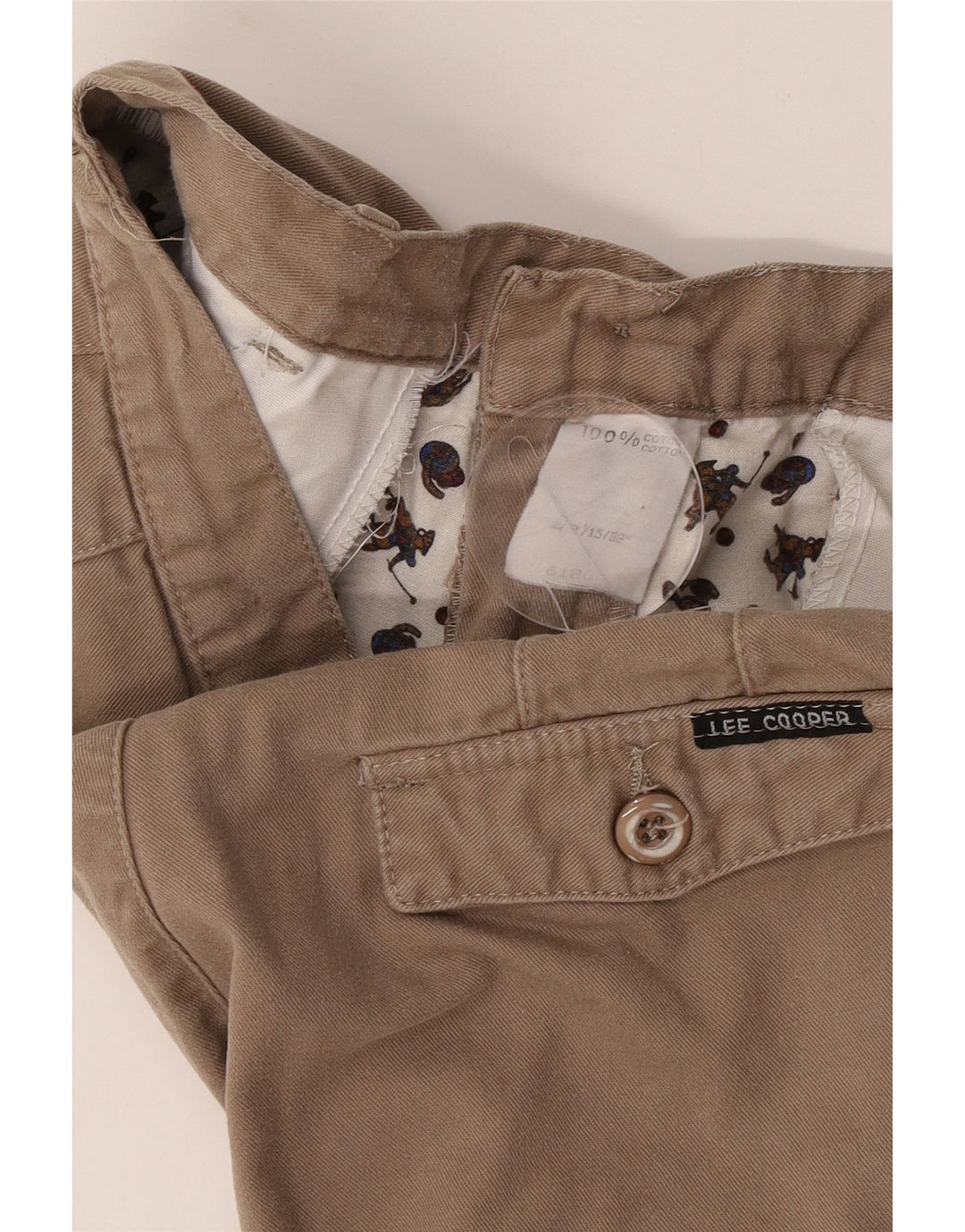 Pantaloni chino con pegging da donna Lee Cooper W32 L32 cotone beige