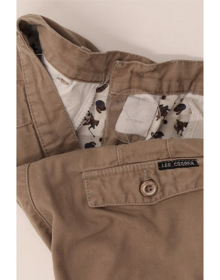 Pantaloni chino con pegging da donna Lee Cooper W32 L32 cotone beige