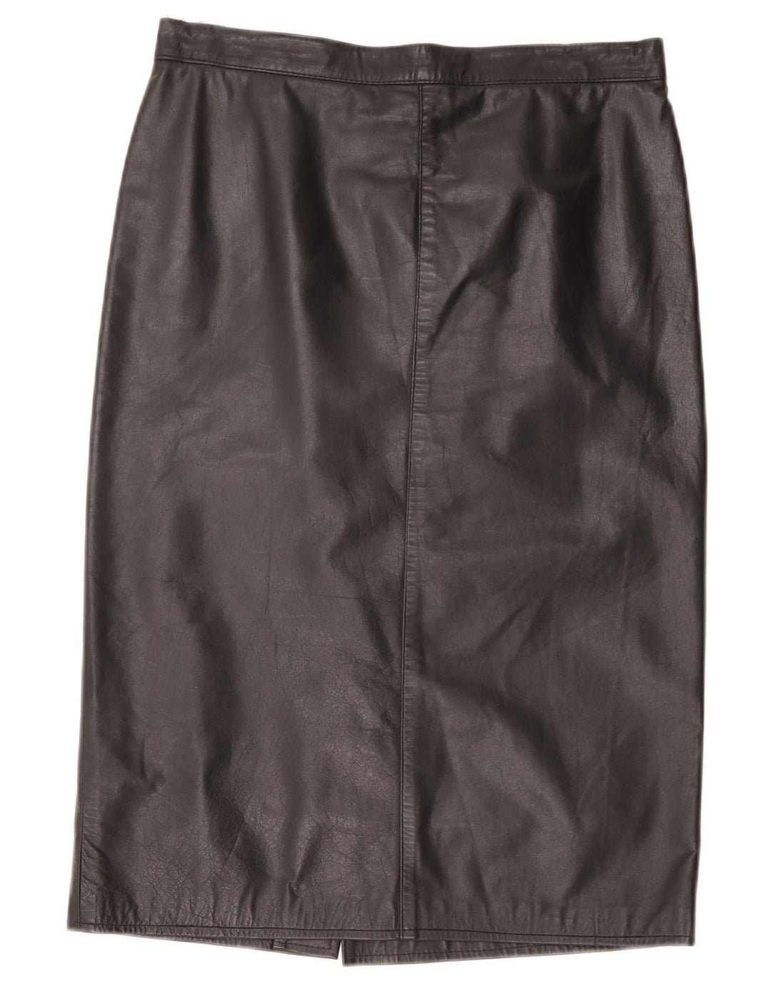 Gonna in pelle vintage da donna W32 grande nera