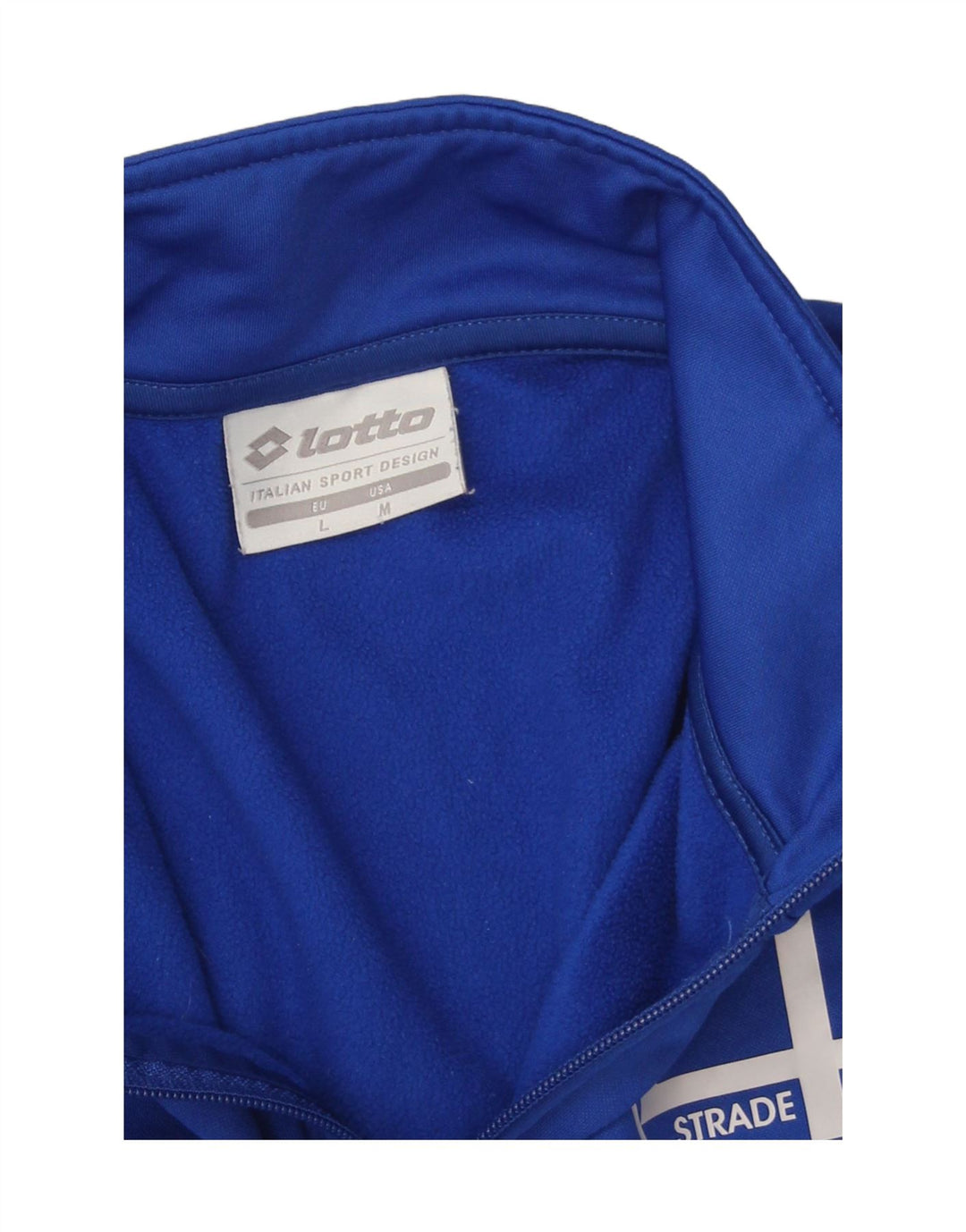 Felpa da uomo con collo con zip grafica Lotto Maglione grande poliestere blu