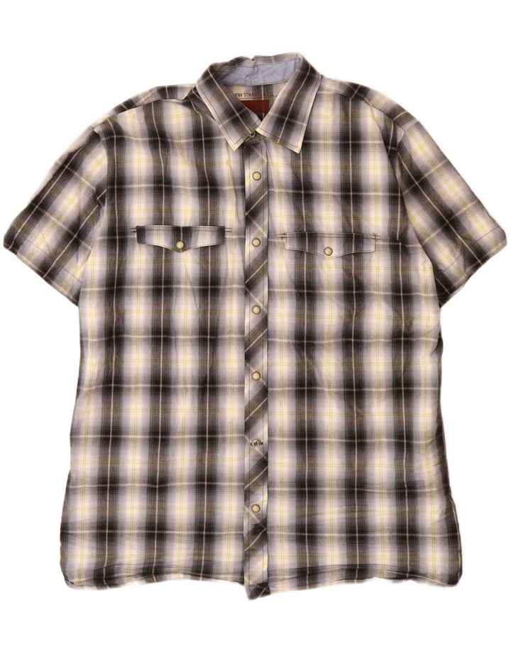 Camicia a maniche corte da uomo Levi's in cotone a quadri grigi piccoli