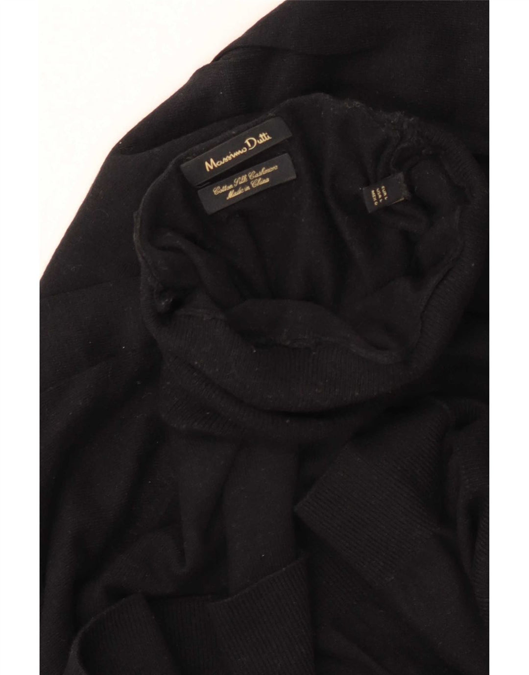 Maglione maglione da donna a collo alto Massimo Dutti UK 16 grande cotone nero