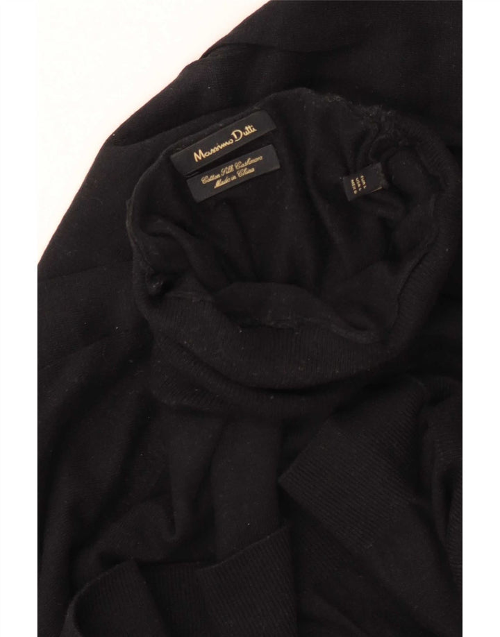 Maglione maglione da donna a collo alto Massimo Dutti UK 16 grande cotone nero
