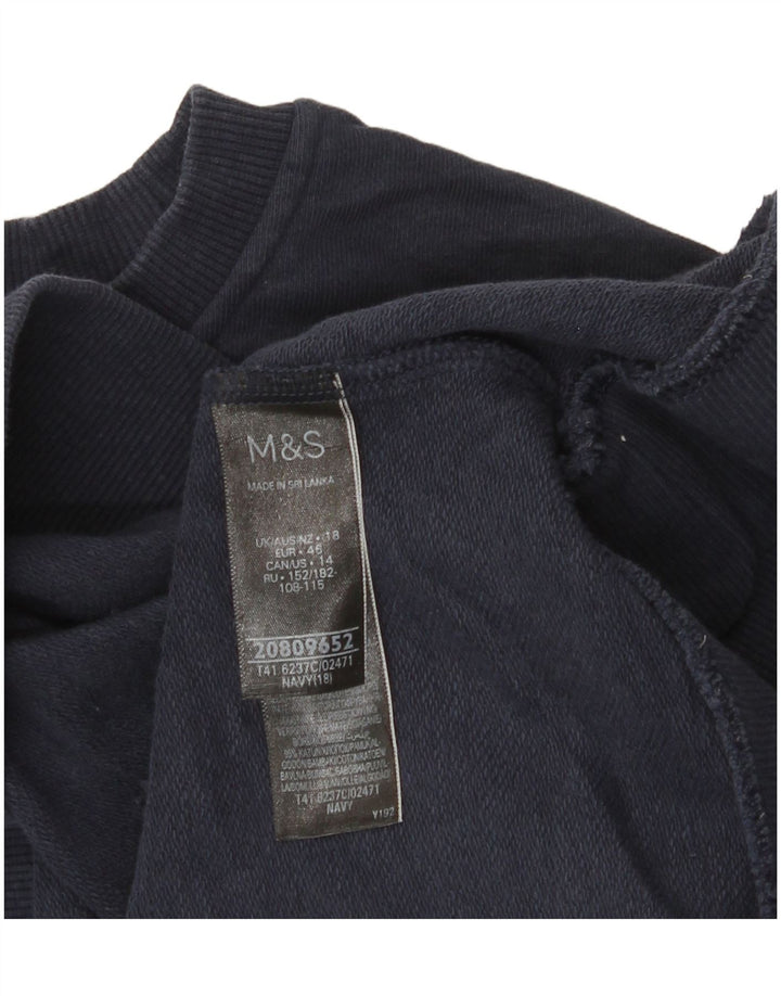 Felpa da donna Marks & Spencer UK 18 XL cotone blu navy