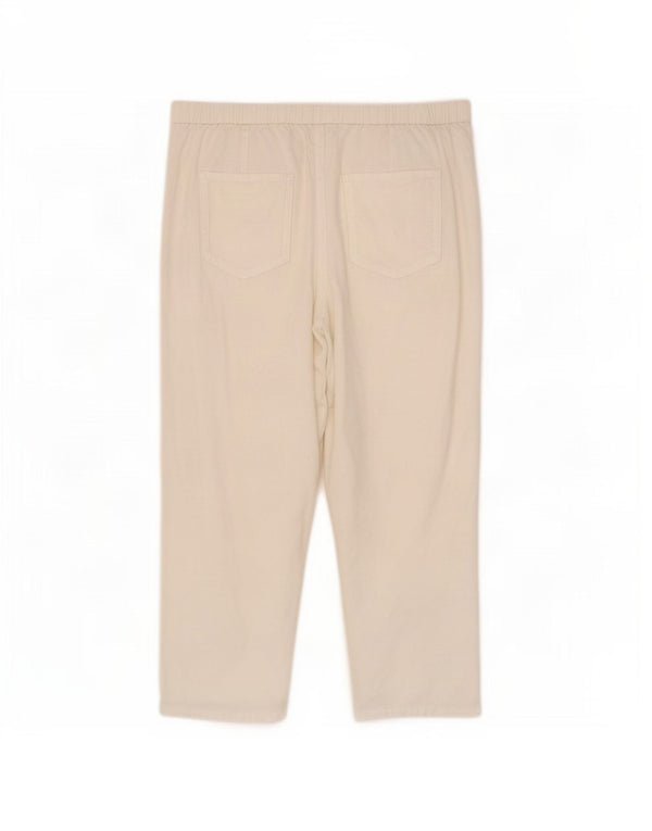 Marks & Spencer Womens Capri Trousers UK 12 Medium W30 L21 White Linen
