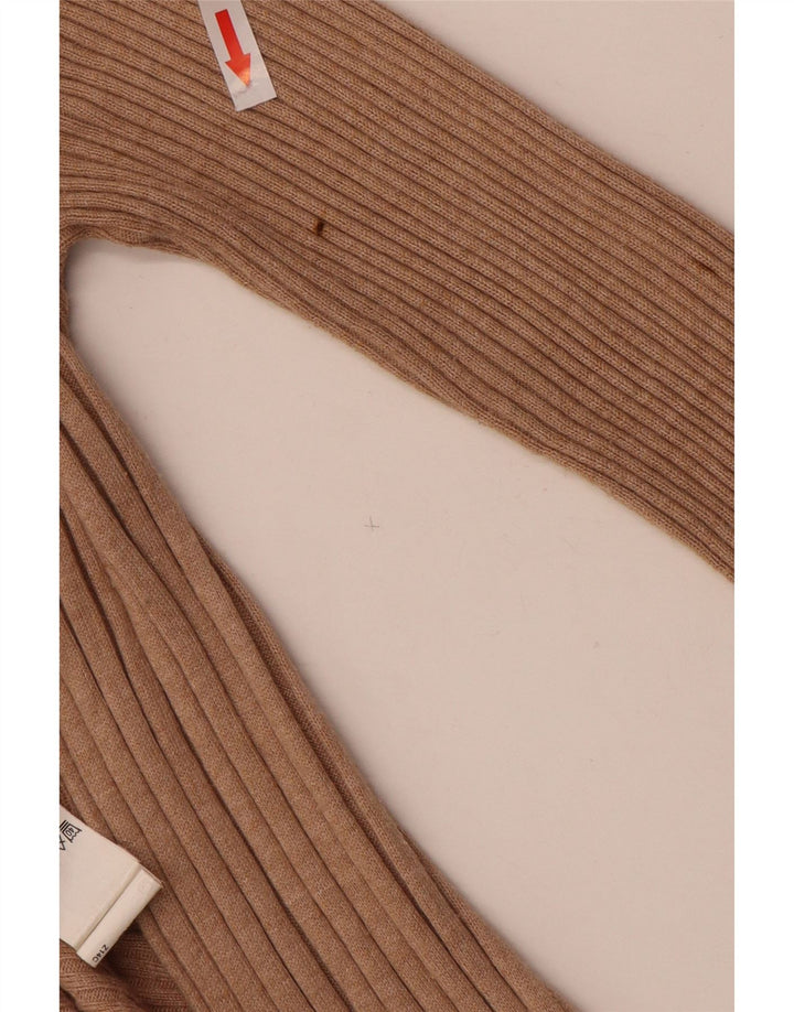 Maglione cardigan asimmetrico da donna Marks & Spencer UK 12 Marrone medio
