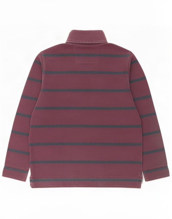 Crew Clothing Mens Button Neck Sweatshirt Jumper 2XL Burgundy Striped